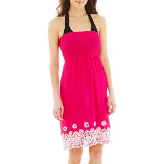Raviya Strapless Embroidered Cover Up Tube Dress, Pink, Womens