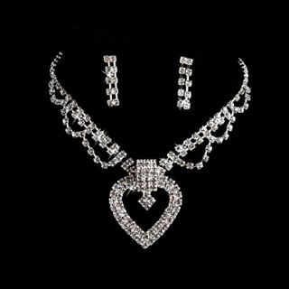 High Quality With Rhinestones Wedding Bridal Jewelry Set Including Necklace And Earrings
