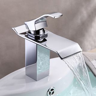 Contemporary Chrome Finish Stainless Steel Bathroom Sink Faucet
