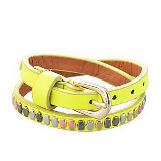 Fashion Belt Buckle Style Leather Bracelet