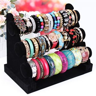 There Layers Plastic And Flannel Womens Jewelry Box