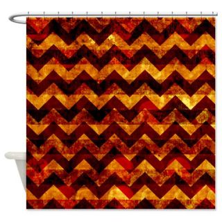  Orange and Brown Grunge Chevron Shower Curtain  Use code FREECART at Checkout