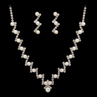 Shining Alloy Rhinestones Jewelry Set Including Necklace And Earrings
