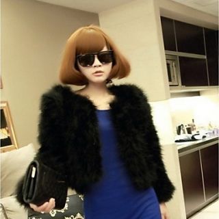 Long Sleeve Collarless Faux Fur Casual/Party Jacket(More Colors)