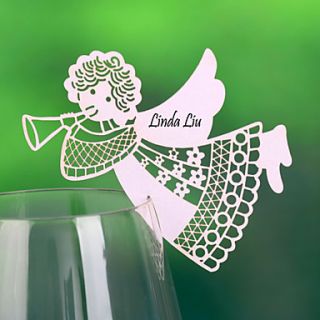 Angel Place Card For Wine Glass Card (Set of 12)