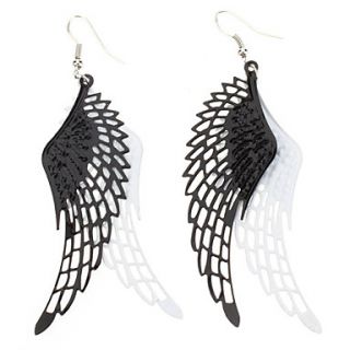 Black And White Wings Alloy Earrings