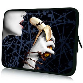 Eat BananaPattern Nylon Material Waterproof Sleeve Case for 11/13/15 LaptopTablet