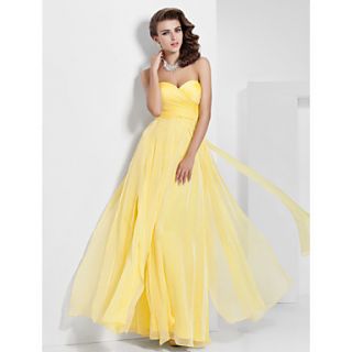 A line Sweetheart Floor length Chiffon Evening/Prom Dress