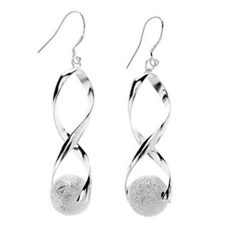 S shaped Frosted Ball Earrings