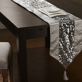 Modern Silver Sequins Table Runner