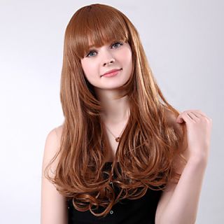 Capless Long High Quality Synthetic Blonde Wavy Full Bang Wings
