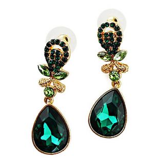 Gold Plated Alloy Zircon Waterdrop Pattern Earrings(Assorted Colors)