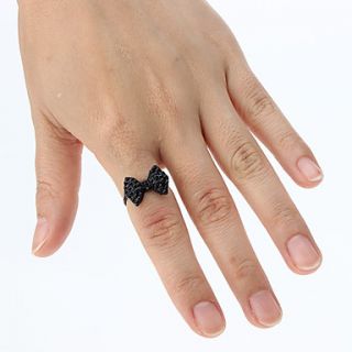 Retro Black Drill Bow Ring