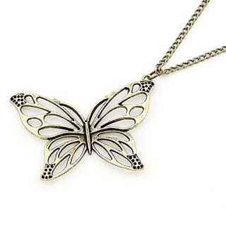 Antique Copper Hollow Out Butterfly Necklace