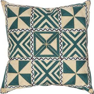 18 Square Geometric Embroidery Polyester Decorative Pillow Cover