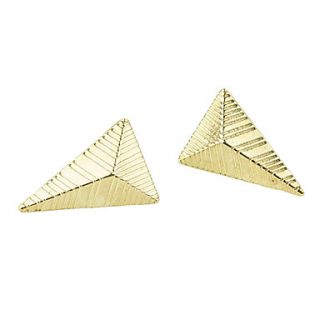 Gold Plated Alloy Stereo Triangle Pattern Earrings