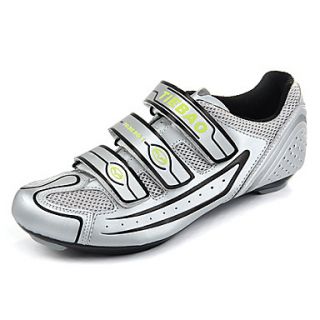 TB16 B1230 Road Cycling Shoes with Fiberglass Sole And PVC Leather Upper(Silver)