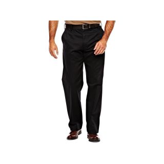 Izod Wrinkle Resistant Flat Front Twill Pants Big and Tall, Black, Mens