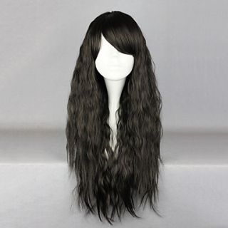 Zipper Black 70cm Casual Lolita Wave Wig