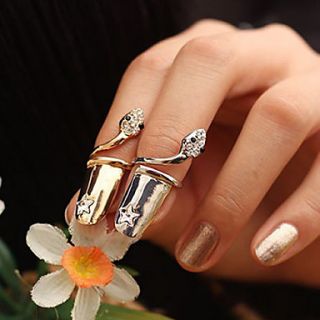 Womens ShARP Rhinestone Snake Nail Ring