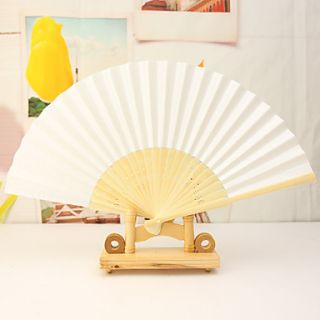 Elegant Paper and Bamboo Hand Fan (Set of 4)