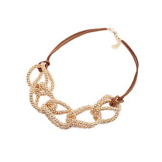 Alloy Hollow out Cross Pattern Leather Necklace