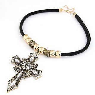 Elegant Rope with Alloy Cross Necklace