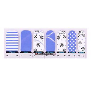 2PCS Nail Art Nail Stickers Multi style Blue White