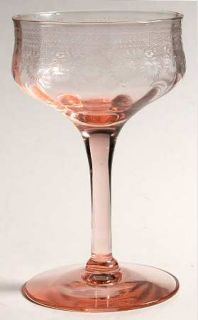 Morgantown Ne329 Pink Liquor Cocktail   Stem #7638,Pink,Needle Etch 329,Optic