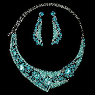 Faddish Alloy with Rhinestone Wedding Jewelry Set Including Necklace and Earrings(More Colors)
