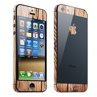 Wood Grain Pattern Body Skin Guard for iPhone 5