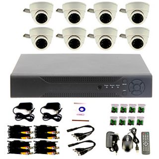 8 Channel DIY CCTV System with 8 Indoor Dome Cameras for Home Office