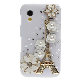 Bling Bling Noble Eiffel and Flower Design Hard Case with Rhinestone for Samsung Galaxy Ace S5830