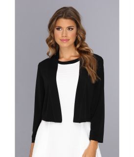 Calvin Klein 3/4 Sleeve Open Fron Shrug Dress Womens Sweater (Black)