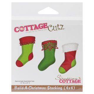 Cottagecutz Die 4 X4  Build a christmas Stocking (4x4 inches. Made in USA. )
