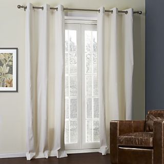 (One Pair) Off White Solid Coating Thermal Curtain