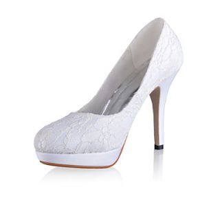 Bridal Satin Stiletto Pumps with Lace Wedding/Special Occasion Shoes(More Colors)
