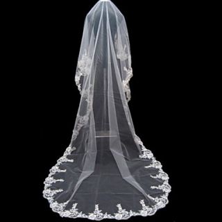 1 Layer Cathedral Length Wedding Veil 500cm length