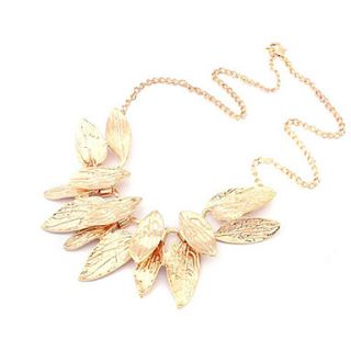 Punk Alloy With Leaf Pendant Womens Necklace