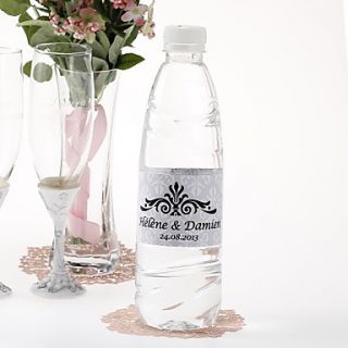 Personalized Water Bottle Sticker   Regal (Silver/Set of 15)