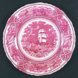 Masons American Marine Pink (Scalloped) Dinner Plate, Fine China Dinnerware   P