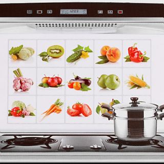 75x45cm Fruit Vegetables Pattern Oil Proof Water Proof Hot Proof Kitchen Wall Sticker