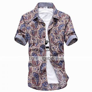 Mens Floral Print Short Sleeve Shirt(5)