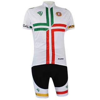 Kooplus2013 Championship Jersey Portugal PolyesterLycraElastic Fabric Cycling Suits(T Shirt Bib Pants)