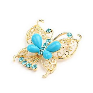 Unique Alloy With Rhinestone/Resin Butterfly Shaped Brooch(Random Color Delivery)
