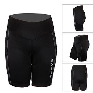Polyester and Spandex Short Sleeve Quick Dry Womens Pro Cycling 1/2 Shorts(Black)