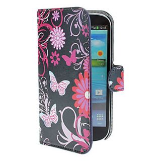 Blue Butterflies Pattern PU Leather Case with Stand and Card Slot for Samsung Galaxy S3 I9300