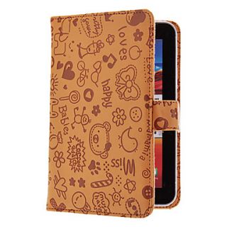 PU Leather 7 Inch Protective Case Carved Cute Graffiti for Asus/Dell/Kindle/Lenovo/General Tablet