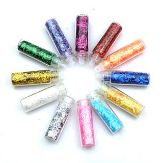 12PCS Multi color Glitter Strips Nail Art Decorations