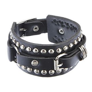 The Influx Of People In Europe And America Rivet Punk Leather Bracelet